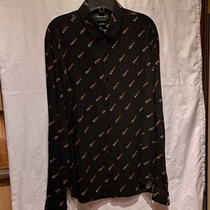 Black Patterned Men's Shirt